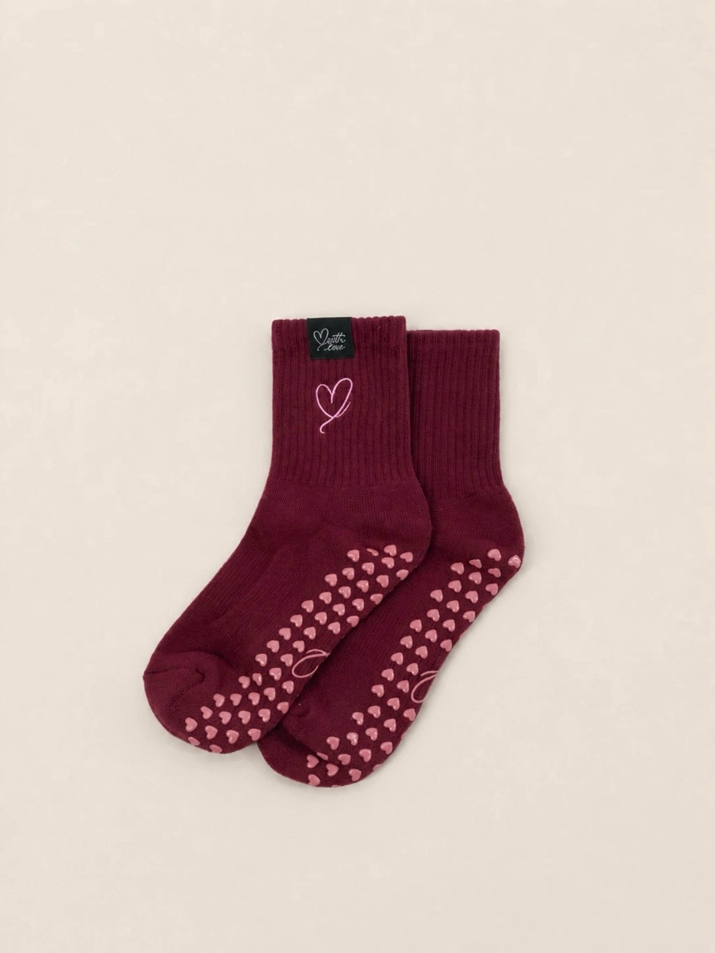 "With Love" Crew Sock (Deep Wine)