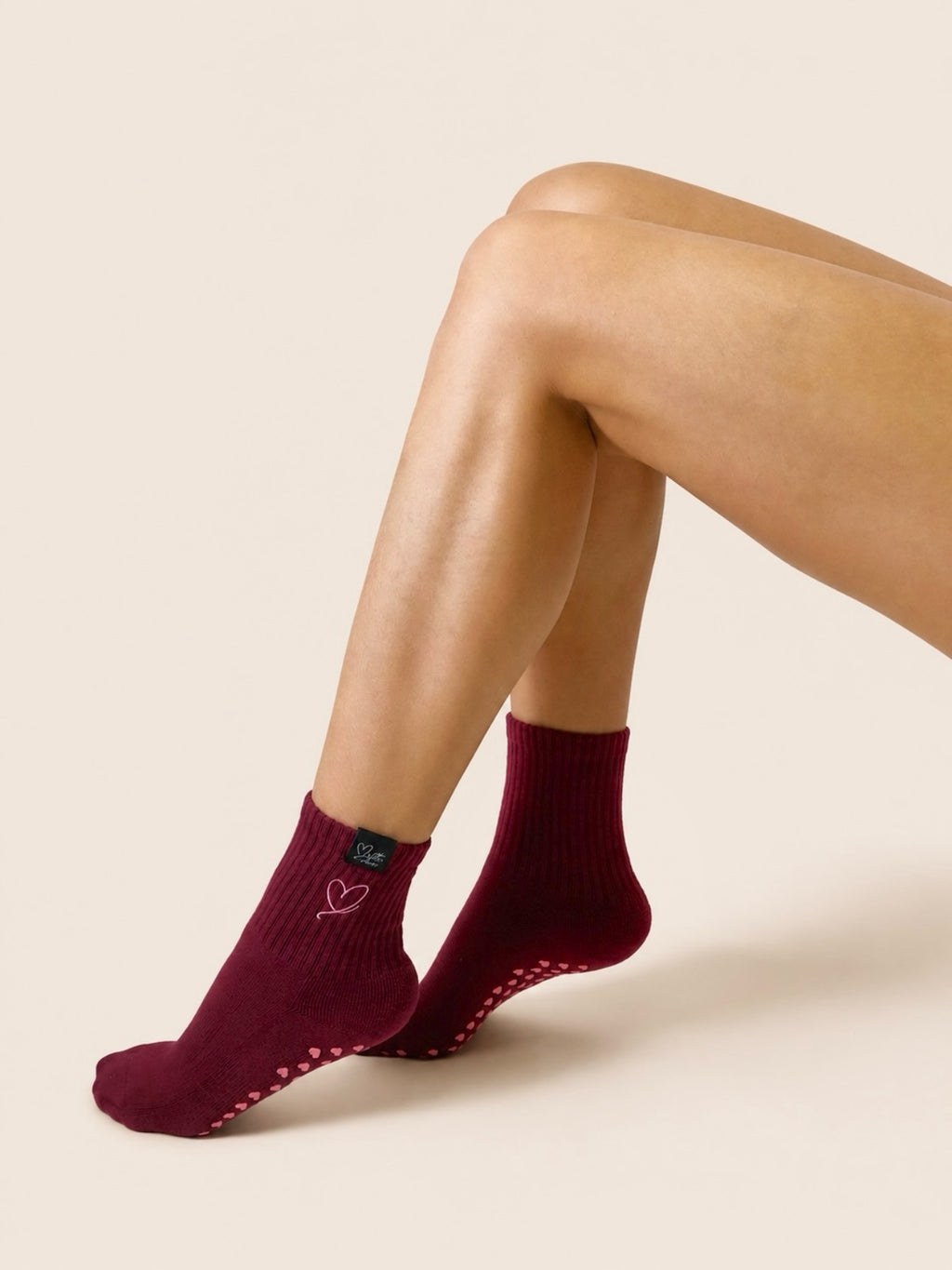 "With Love" Crew Sock (Deep Wine)