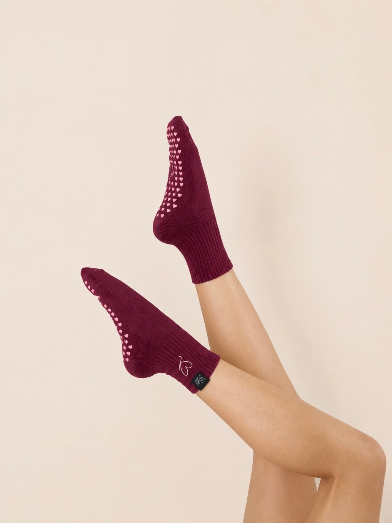 "With Love" Crew Sock (Deep Wine)