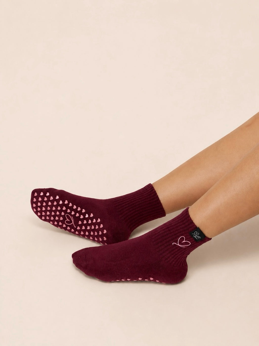 "With Love" Crew Sock (Deep Wine)